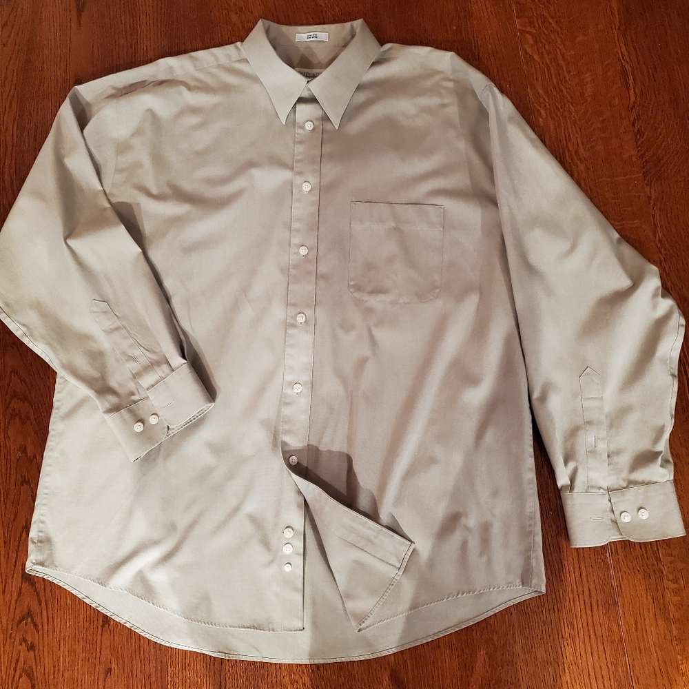 Joseph & Feiss Mens Dress Shirt 17.5 neck 34/35 Long Sleeve Taupe